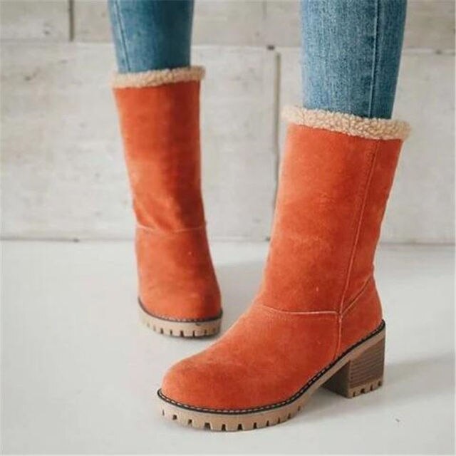 Women's mid-calf suede ankle boots