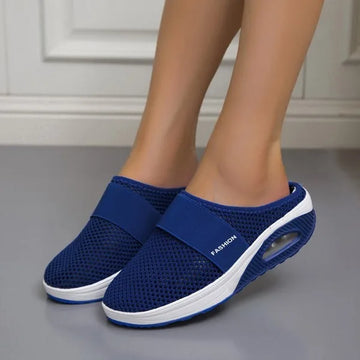 Women's Slip-On Sneakers - Breathable Mesh - Cushioned Air Sole - Casual Comfort