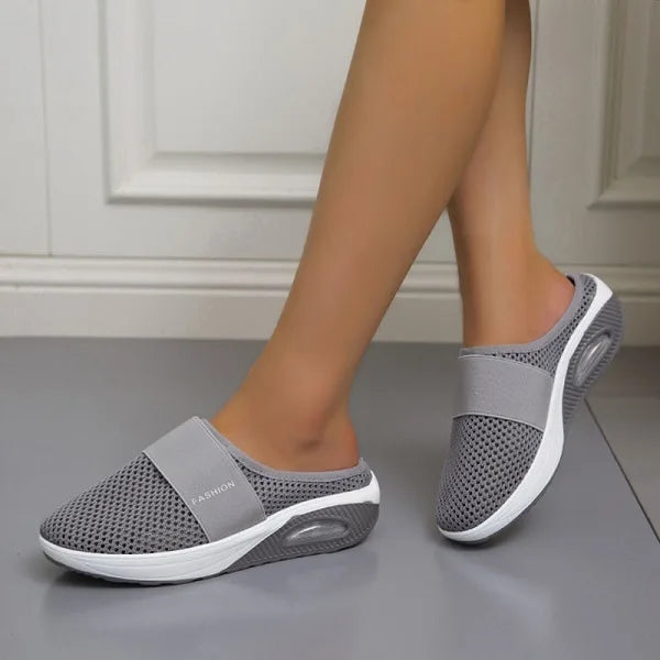 Women's Slip-On Sneakers - Breathable Mesh - Cushioned Air Sole - Casual Comfort