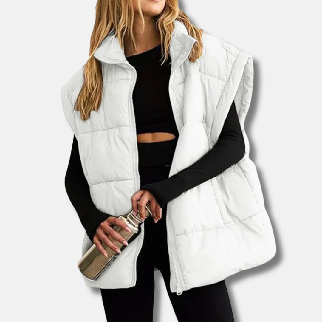 Women’s Vest - Quilted Insulated - High Stand Collar - Hip Length