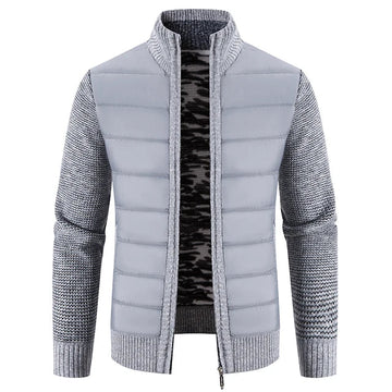 Men’s Knitted Vest - Thick Fleece Lining - Warm Zip-Up Sweatercoat - Casual Outerwear