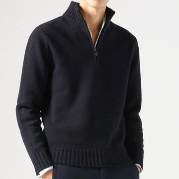 Casual stand-up collar half zipper pullover men's sweater