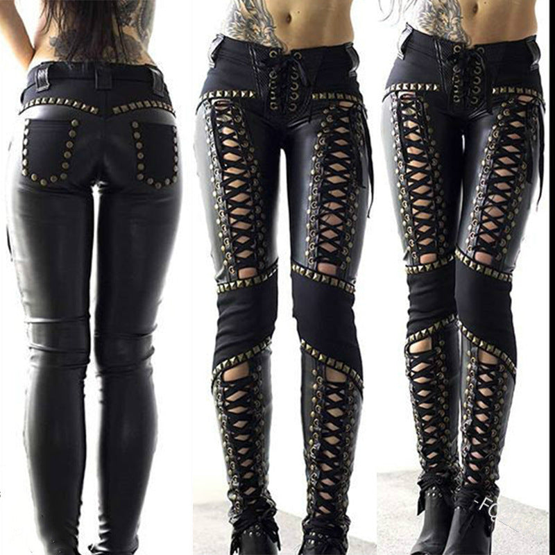 Raven -Women's Lace-up Gothic Style Pants