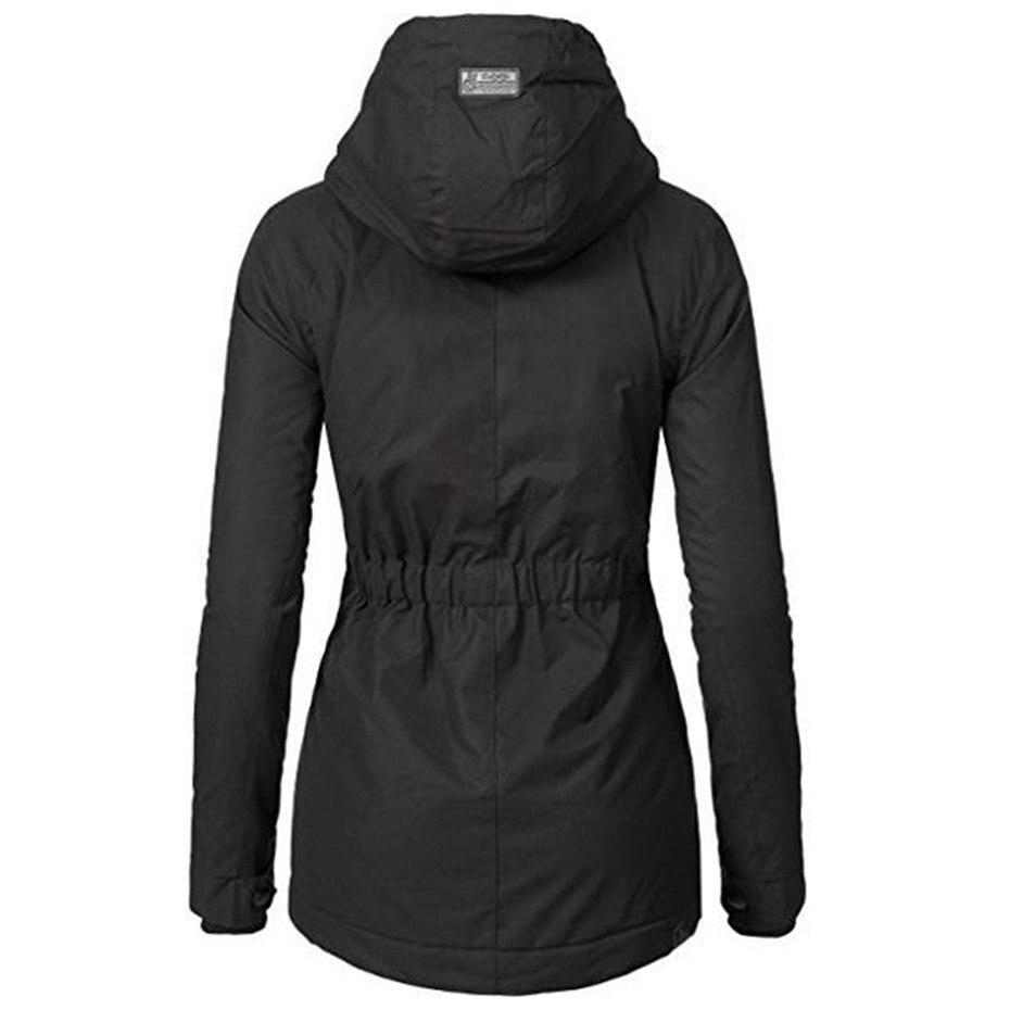 Women's warm fleece-lined winter coat with fur hood