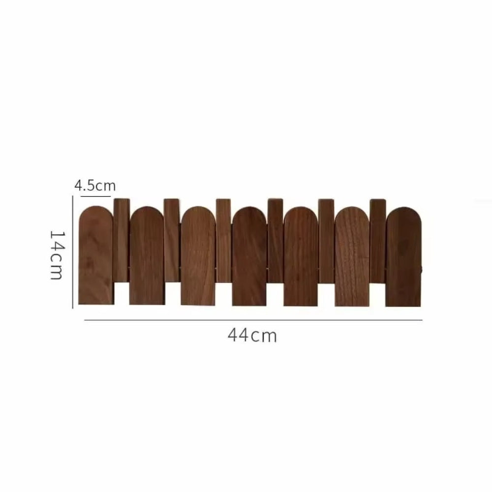 Walnut Wood Angled Hooks Wall Coat Rack