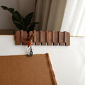 Walnut Wood Angled Hooks Wall Coat Rack