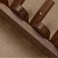 Walnut Wood Angled Hooks Wall Coat Rack