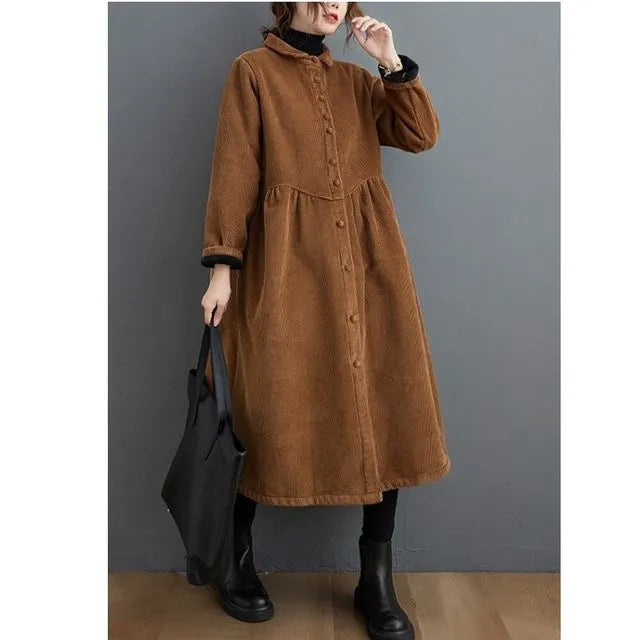 Women's long corduroy coat