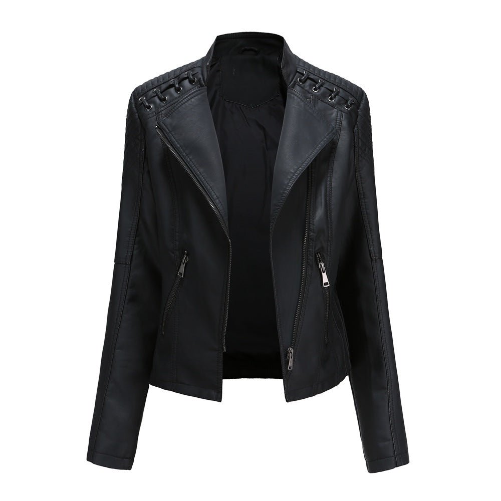 Women's faux leather biker jacket for a bold edge