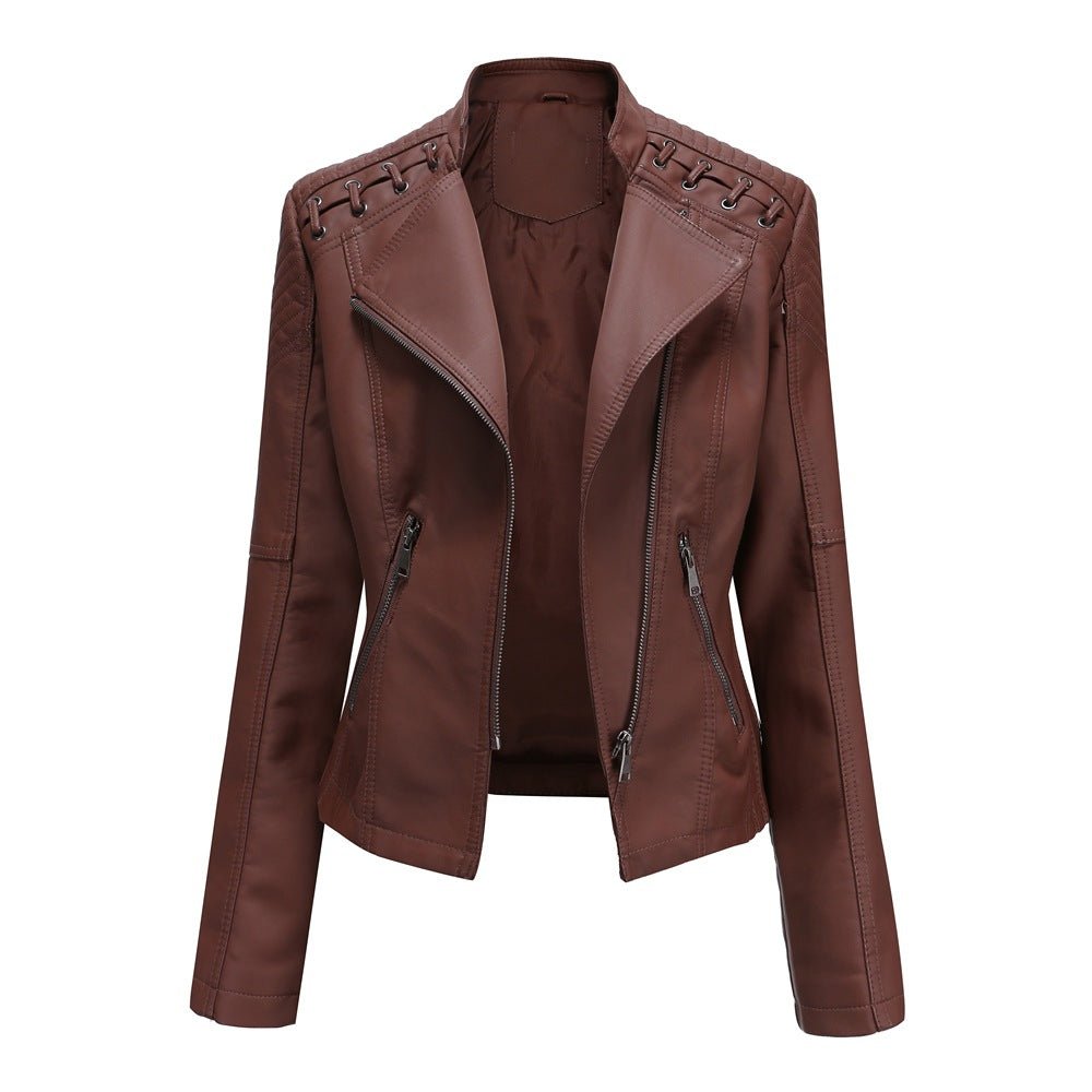 Women's faux leather biker jacket for a bold edge