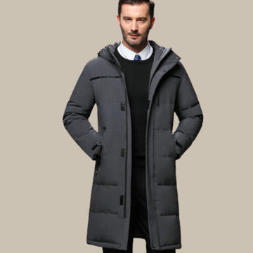 Men's thickened winter jacket with hood and multiple pockets