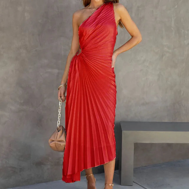 Talia - Irregular Pleated Dress