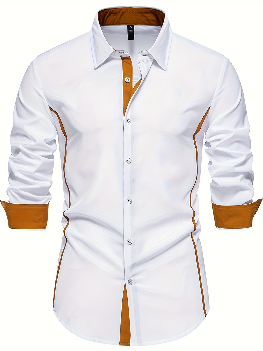 Color block button up shirt for men