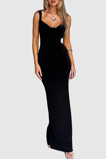 Chantel - elegant v-neck dress with bow