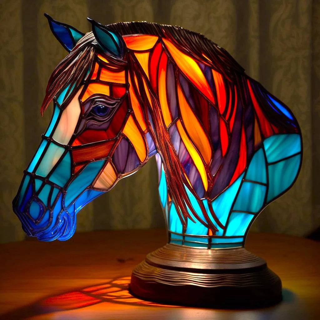 Tiffany-Style Stained Glass Elephant Table Lamp