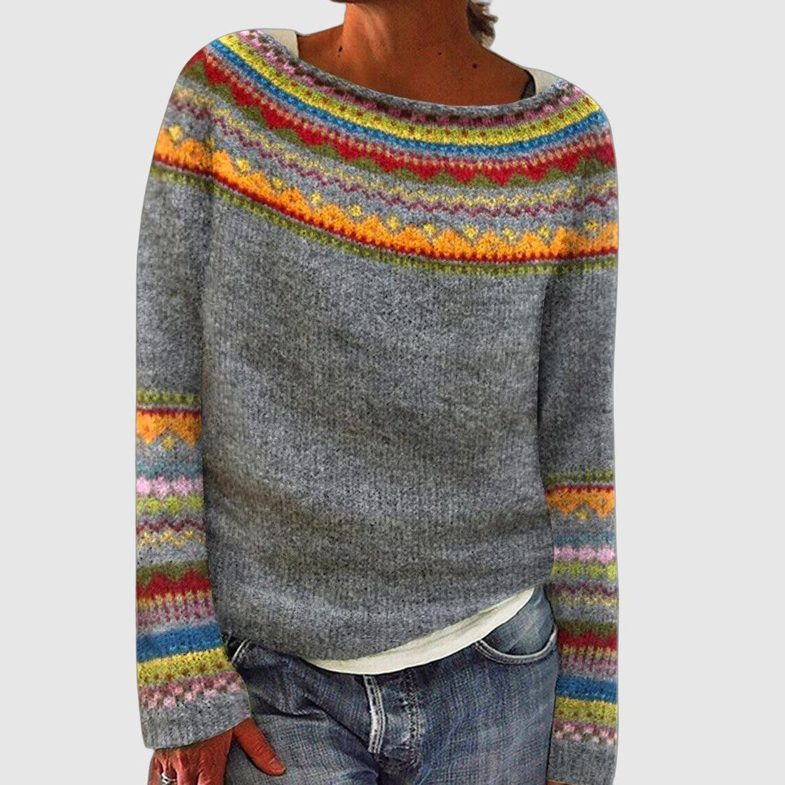 Women's Knitted Sweater - Soft Chunky Knit - Relaxed Fit - Vintage Cable Pattern