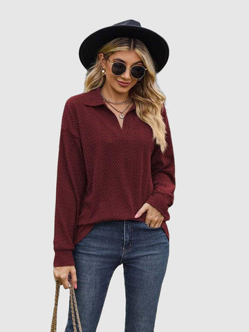 Casual long-sleeved women's urban style t-shirt