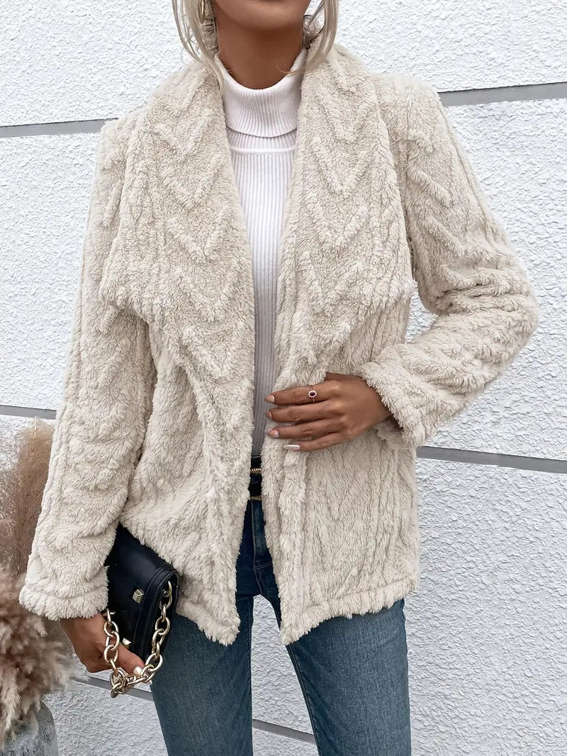 Women's fluffy sherpa jacket for cozy comfort