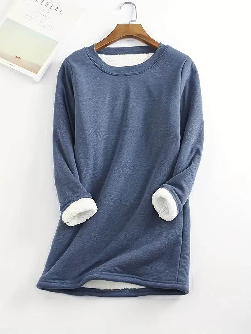 Women's fleece-lined sweatshirt tunic