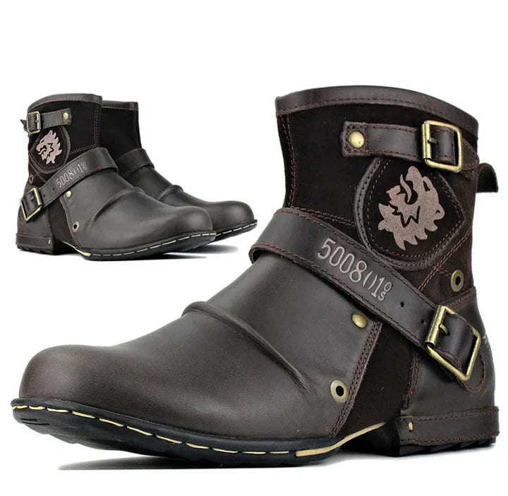 Men's combat-style Leather boots