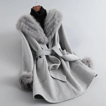 Women's Elegance accented wrap coat