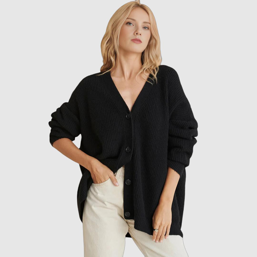 Women's oversized button-down cardigan