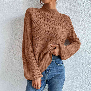 Katelynn - loose round neck cable knit sweater