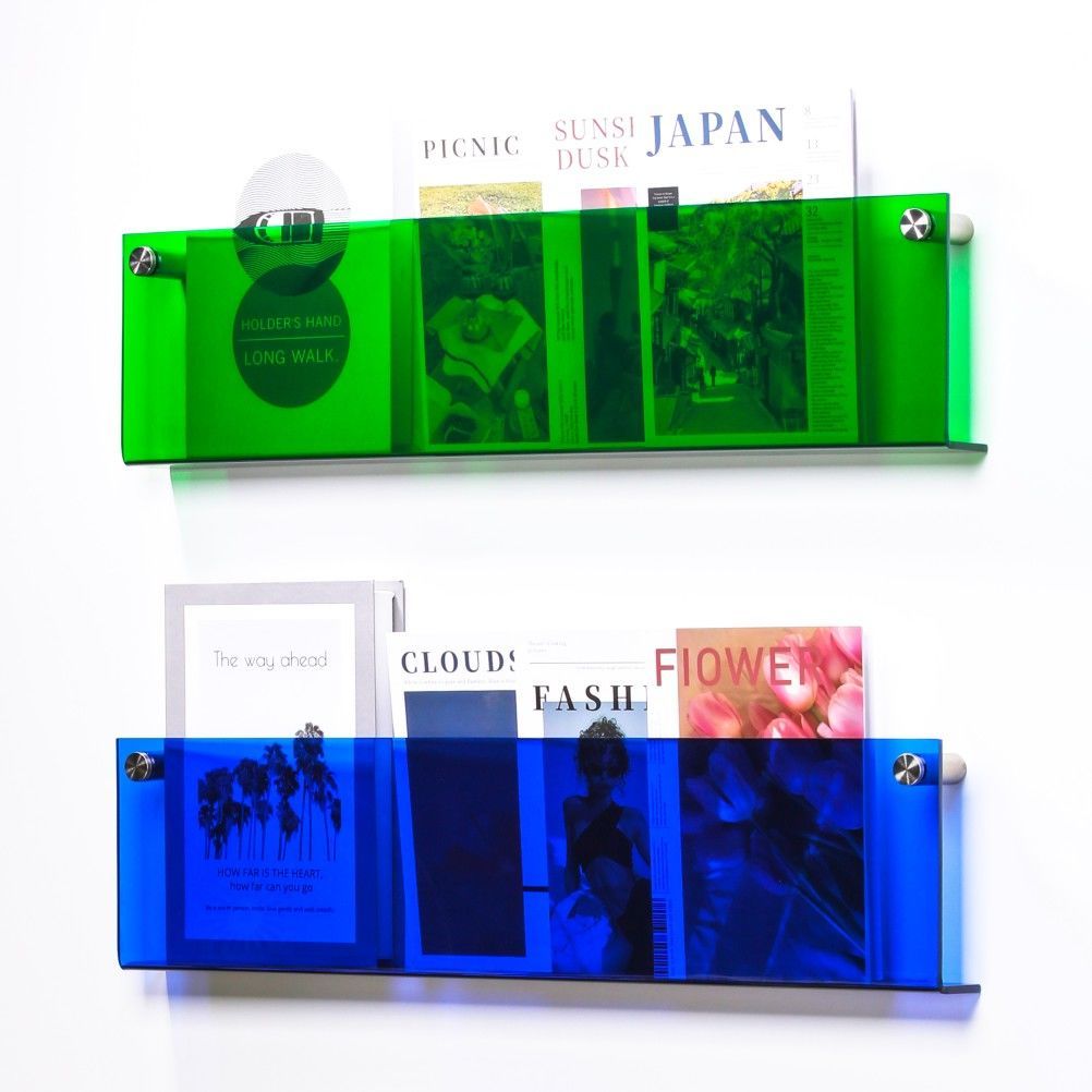 Translucent Segmented Wall-Mounted Magazine Holder