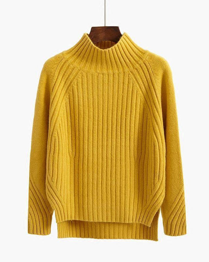 Women's ribbed turtleneck sweater