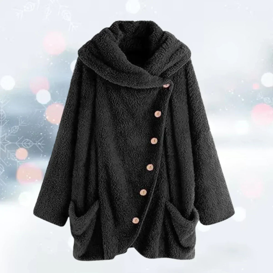Women's cozy button-up fleece coat