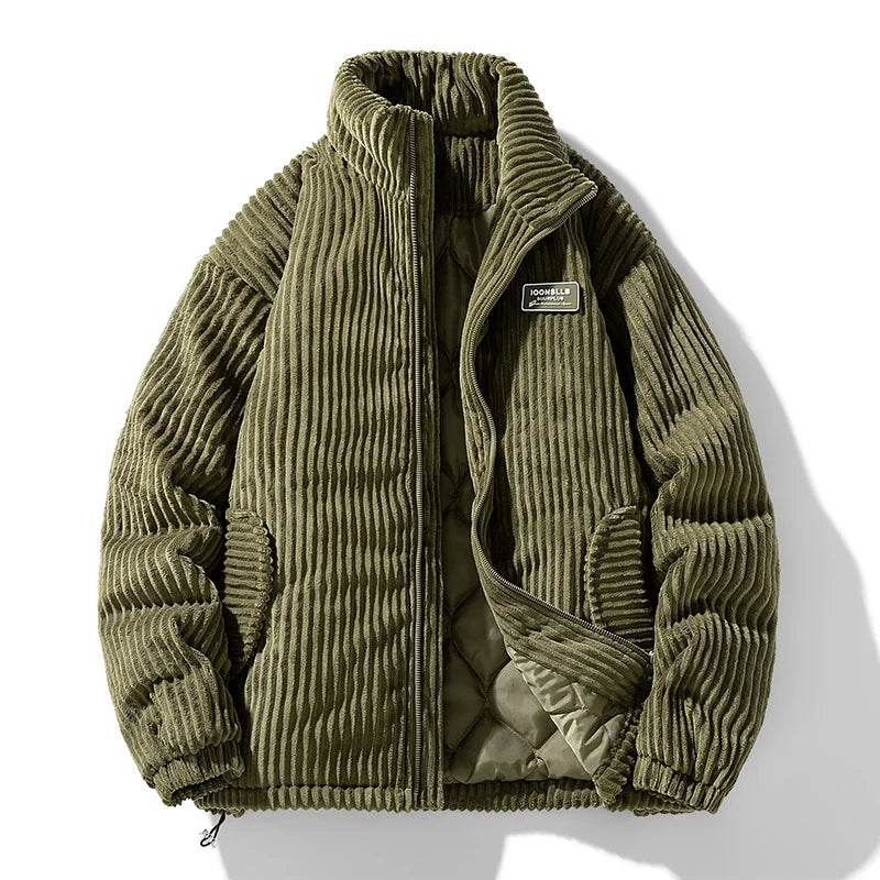 Men's corduroy padded puffer jacket