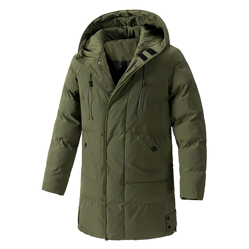 Men’s Padded Parka Jacket - Quilted Long Fit - Insulated Hood - Weather-Resistant