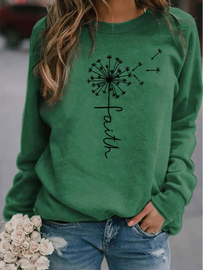 Women's casual round neck sweater long sleeve streetwear