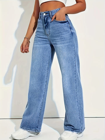 Elena - blue wide leg jeans