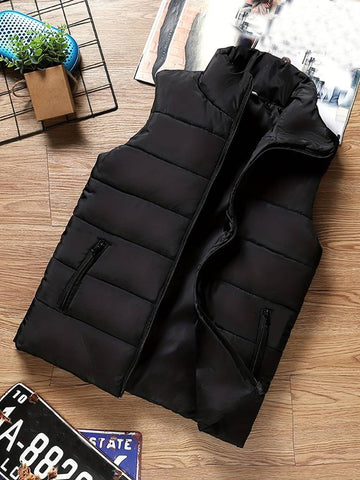 Men's black puffer vest for ultimate comfort