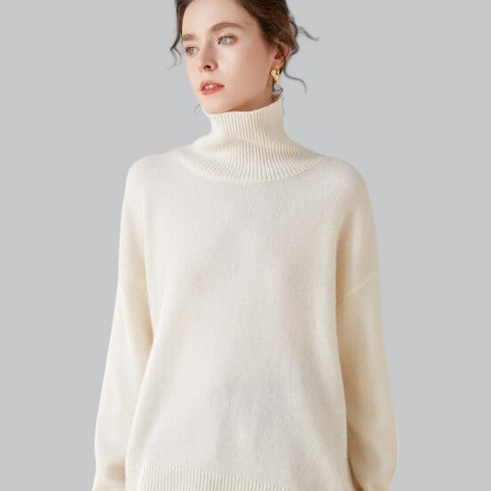 Women's minimalist turtleneck sweater