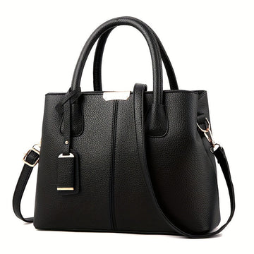 Valencia | Structured PU Leather Satchel Handbag with Charm