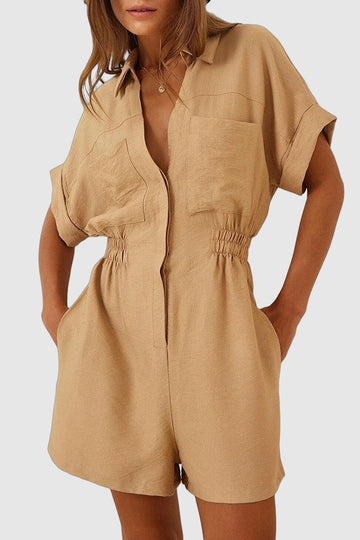 Nola - simple turndown collar loose romper