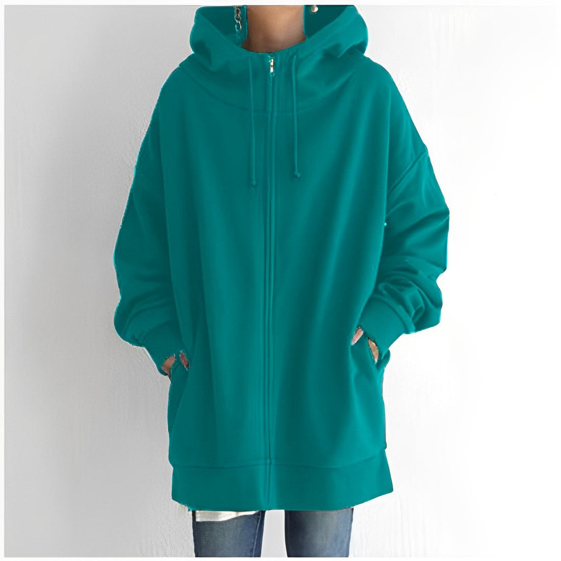 Women's urban hoodie with drawstring hood