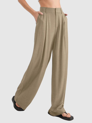 Hazel - oversized high waisted pleat front trousers