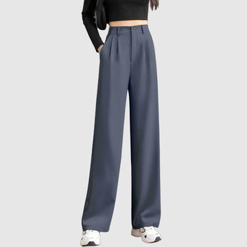 Elegant women’s high waist straight wide-leg pants