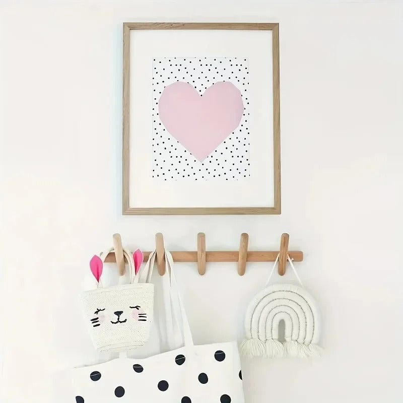 Solid Wood Angled Wall Peg Rack