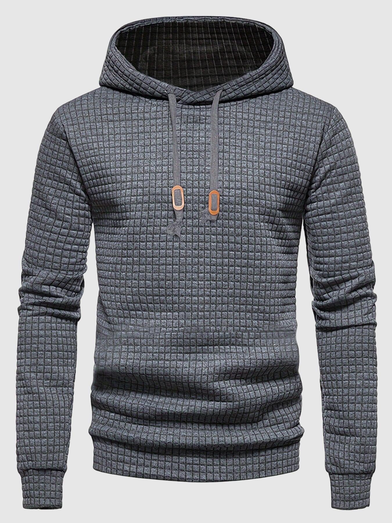 Casual men’s waffle winter hoodie