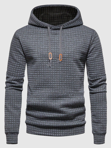 Casual men’s waffle winter hoodie