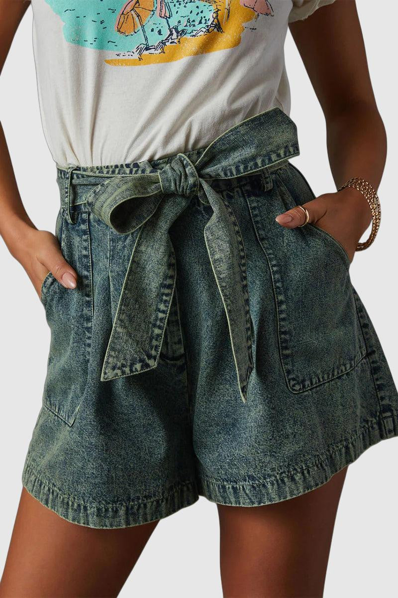 Morgan - High Waist Denim Shorts