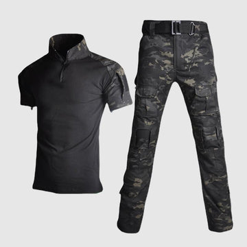 Men's short-sleeved shirt and breathable tactical pants set