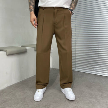 Men's casual long straight wide leg pants