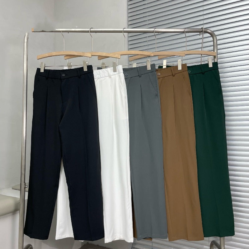 Men's casual long straight wide leg pants