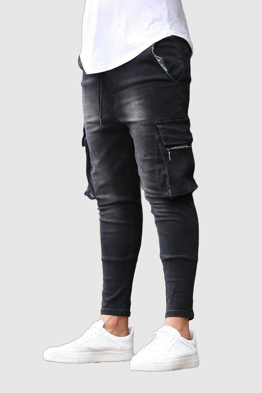 Men's multi-pocket jeans