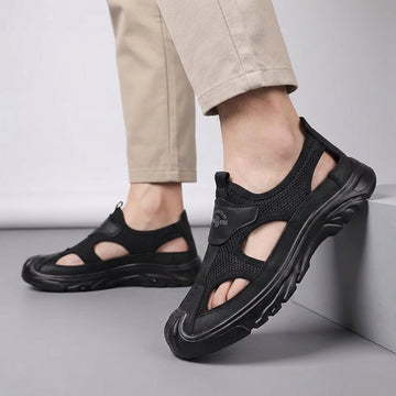 Men’s Breathable Comfort Sneakers with Textured Mesh and Lug Sole